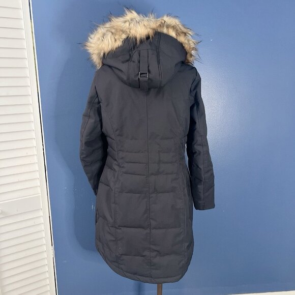 Rainforest RFT Thick Puffer Winter Jacket Coat Parka Faux Fur Womens Small Gray - Picture 4 of 9